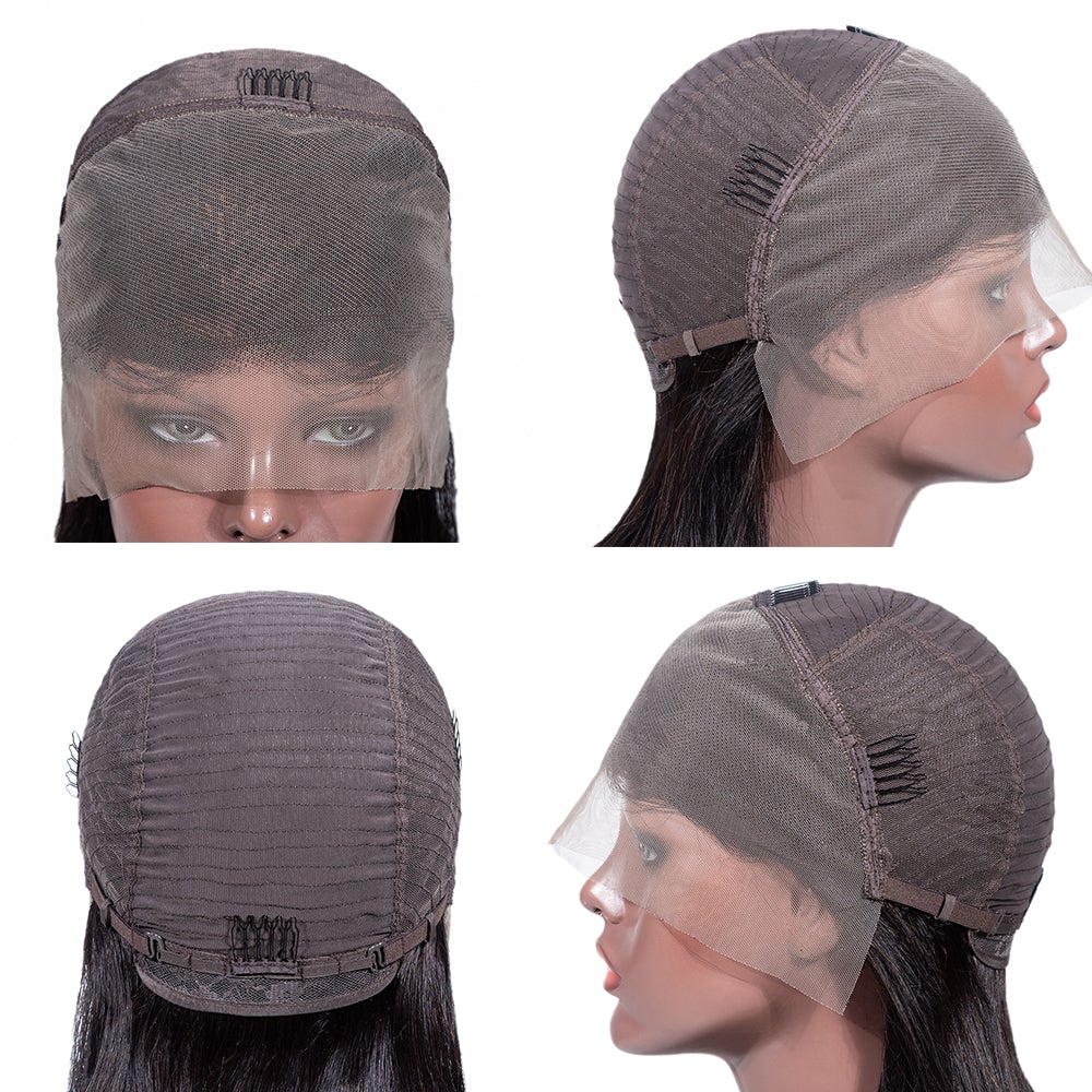 Detailed view of the interior of the 13x6 HD Lace Frontal Wig from LUSSOBYSB, showing the quality construction and adjustable features for a secure fit.