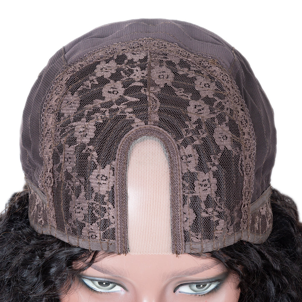 High Density Glueless Deep Wave U-Part Wig Human Hair Wig