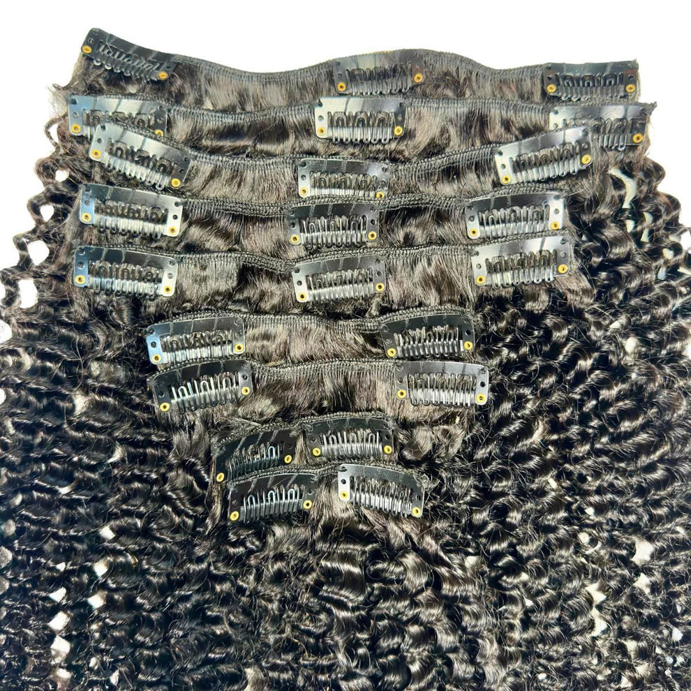 Seamless Clip in Hair Extensions 100g Silicone Weft Curly Hair For Women