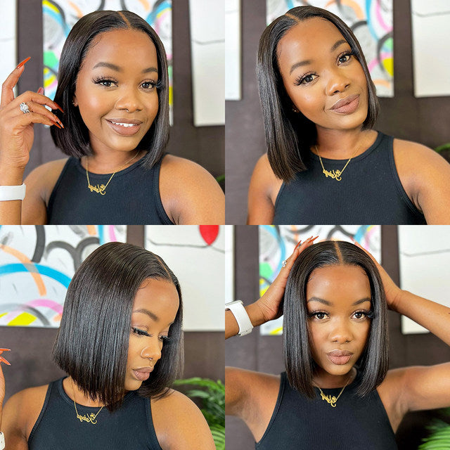 13x6 Straight BOB Wig Short Human Hair Lace Fontal Wigs