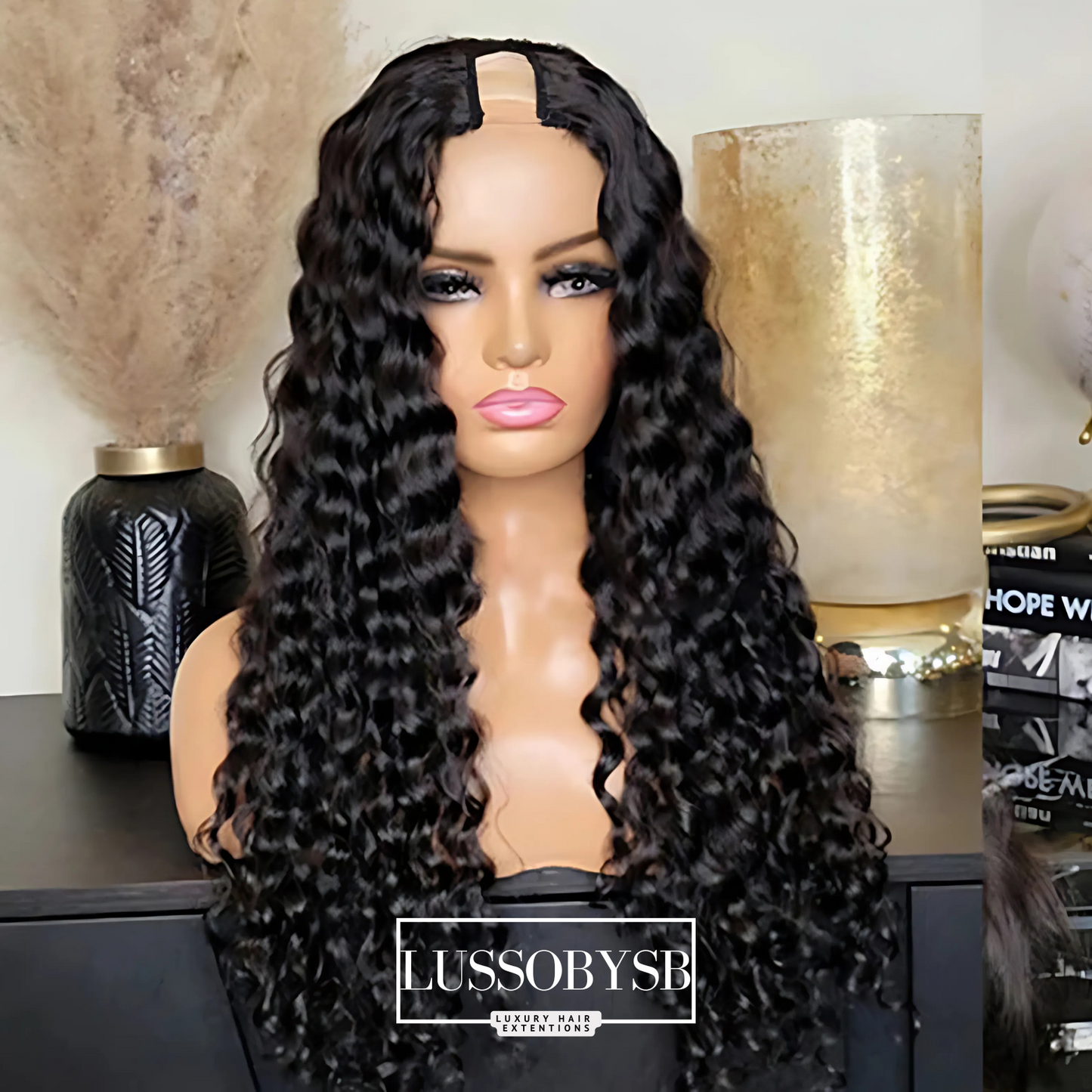 High Density Glueless Deep Wave U-Part Wig Human Hair Wig