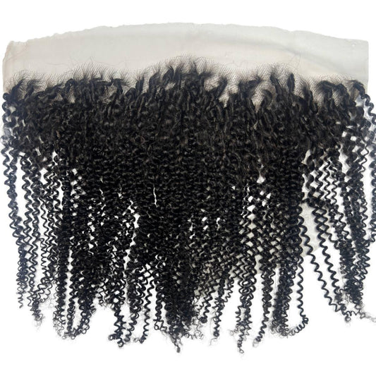 Afro Kinky 13x4 HD Lace Human Hair Frontal showcasing its bold texture and seamless melt for a natural look, perfect for styling versatility with afro kinky lace frontal.