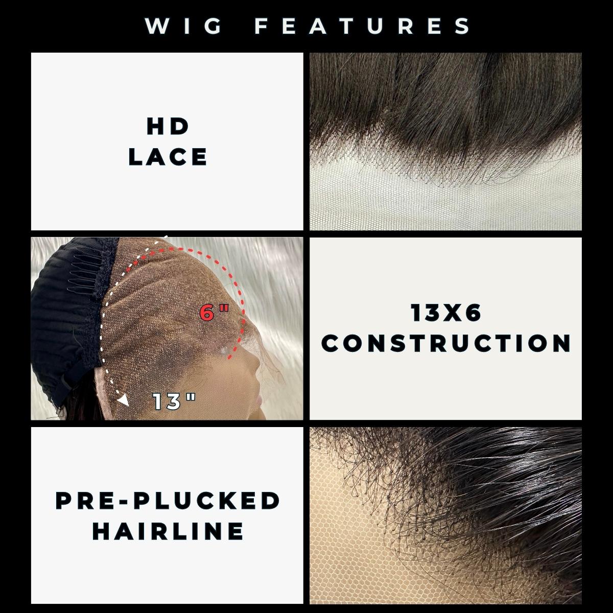 Straight 13x6 HD Lace Front 100% Human Hair Virgin Wig