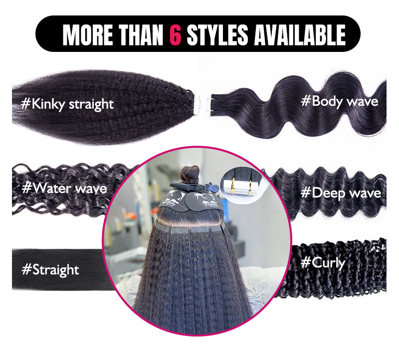 Tape In Hair Extensions 100% Mink Virgin Straight Human Hair Tape Ins Hair Extensions