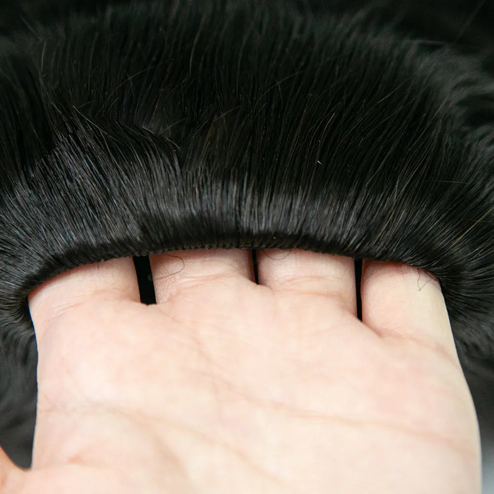 Body Wave Human Hair Half Wig with Drawstring