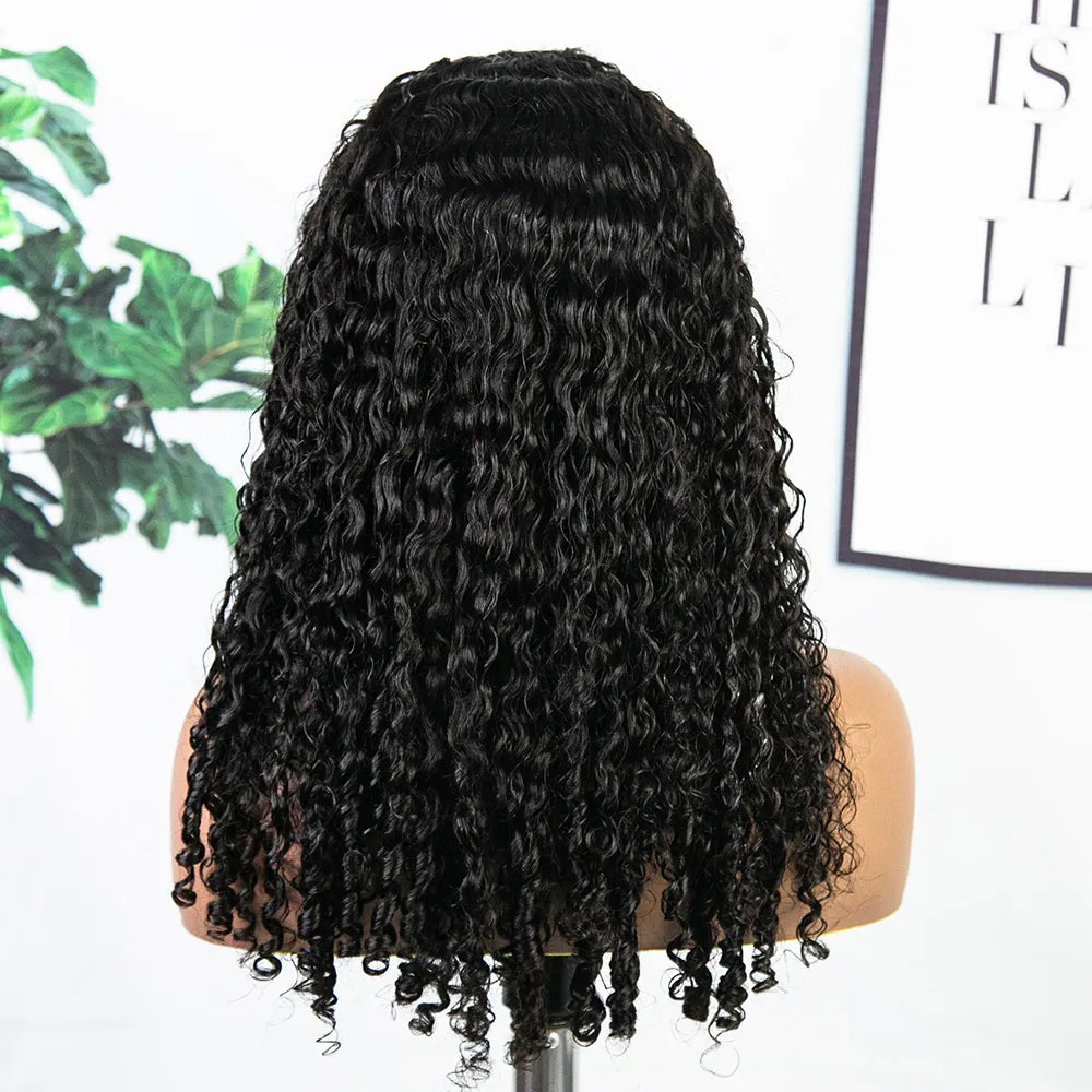 Burmese Curly Half Wig Flexible Fit Drawstring Human Hair Wig