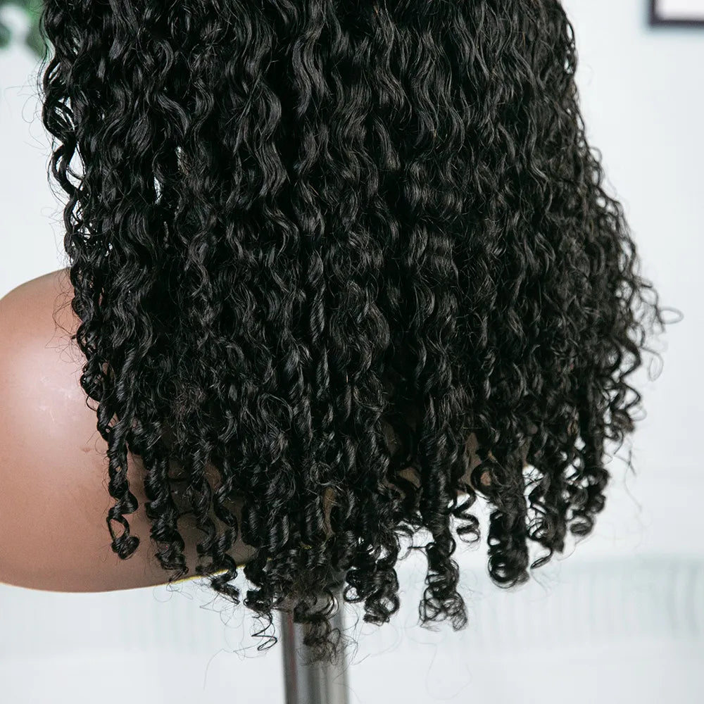Burmese Curly Half Wig Flexible Fit Drawstring Human Hair Wig