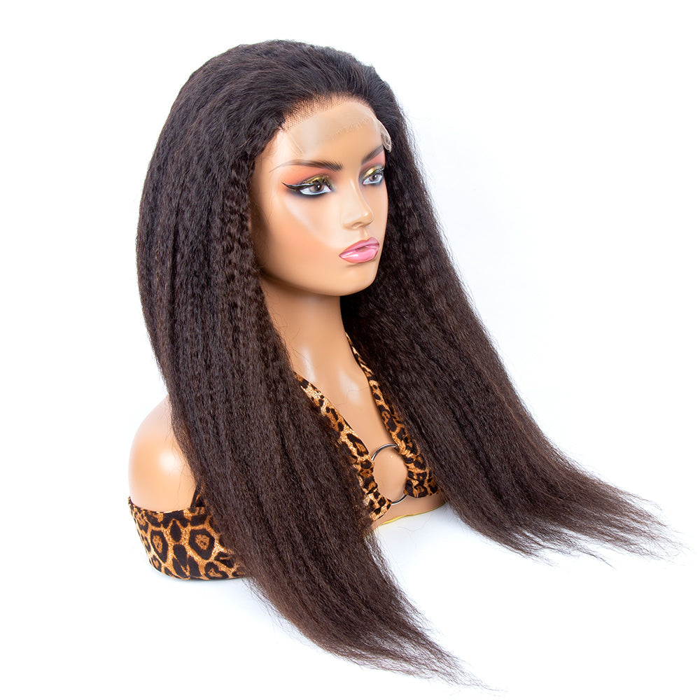 Virgin Hair Kinky Straight 6X6 HD Lace Closure Wig 200% Density