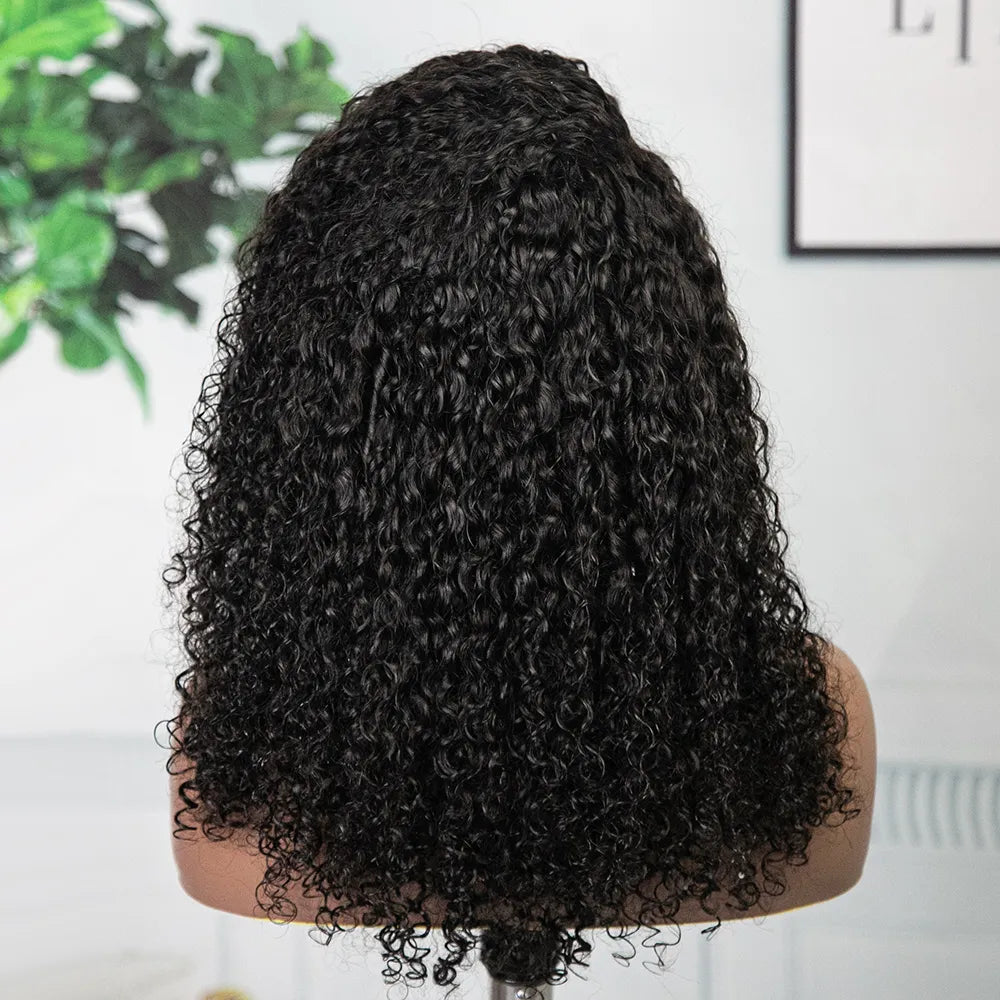 Water Wave Half Wig Flexible Fit Drawstring Human Hair Wig