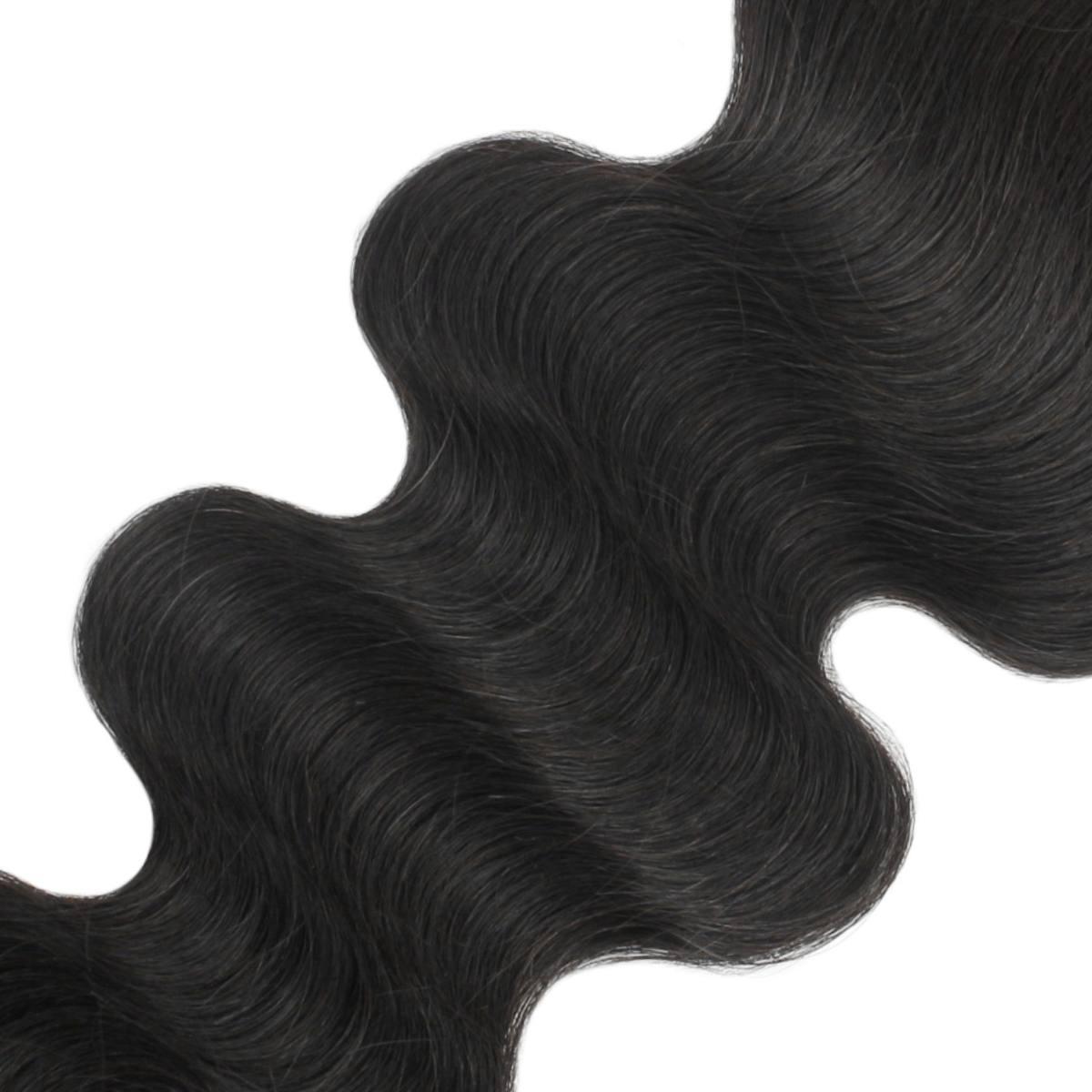 Beautiful wave pattern of the Body Wave 4x4 HD Lace Closure by LUSSOBYSB, demonstrating the natural movement and body of the closure. Ideal for adding style with its 4x4 and HD closure features.